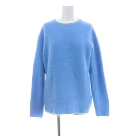 【中古】エイトン ATON FUR CASHMERE クルーネックセーター ニット 長袖 カシミヤ 02 青 ブルー /MI ■OS レディース 【ベクトル 古着】 240228