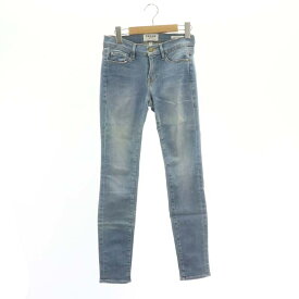 【中古】フレームデニム Frame Denim Le Skinny de Jeanne デニムパンツ ジーンズ スキニー テーパード ジッパーフライ コットン混 25 ライトブルー /NR ■OS レディース 【ベクトル 古着】 240312