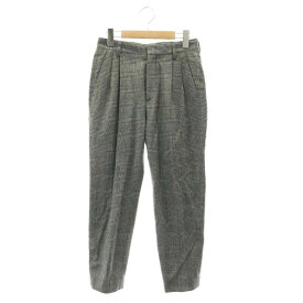 【中古】6 ROKU BEAUTY&YOUTH B&Y ロク ビューティーアンドユース JUST WAIST PANTS グレンチェックパンツ テーパード タック 34 黒 白 ブラック ホワイト /HK ■OS ■SH レディース 【ベクトル 古着】 240311