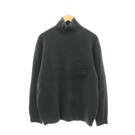 【中古】スティルバイハンド STILL BY HAND 22AW 胸ポケ ハイネック ニット セーター ワッフル編み ウール 長袖 46 チャコール /HS ■OS ■AD メンズ 【ベクトル 古着】 240306