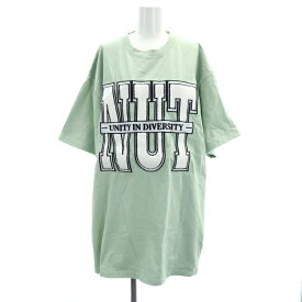 【中古】スナイデル snidel NUTMEG 23SS ビッグTシャツ カットソー 半袖 コットン F 黄緑 白 黒 /NR ■OS レディース 【ベクトル 古着】 240427