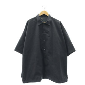 【中古】ミスターハリウッド N.HOOLYWOOD Compile Line コンパイルライン HALF SLEEVE BIG SHIRTシャツ カジュアル 五分袖 オーバーサイズ 38 M 黒 ブラック /AT ■OS メンズ 【ベクトル 古着】 240322