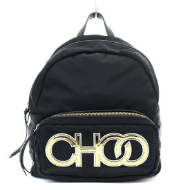 【中古】ジミーチュウ JIMMY CHOO larelle バッグ リュックサック バックパック ナイロン 黒 ブラック /YO22 ■OH メンズ レディース 【ベクトル 古着】 240401