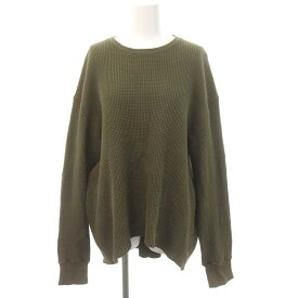 【中古】6 ROKU BEAUTY&YOUTH B&Y ロク ビューティーアンドユース THERMAL COLOR STITCH LONG SLEEVE カットソー 長袖 クルーネック F カーキ /AT ■OS ■SH レディース 【ベクトル 古着】 240410