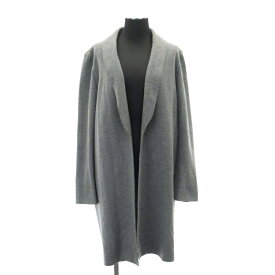 【中古】ミッシェルクラン MICHEL KLEIN ウール混コート ロング ショールカラー 前開きトッパー 38 M グレー /AT ■OS レディース 【ベクトル 古着】 240415