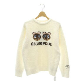 【中古】未使用品 ジェラートピケ gelato pique つぶまめジャガード junior プルオーバー ニット セーター 長袖 ルームウェア ナイトウェア 140 白 ホワイト /DF ■OS キッズ 【ベクトル 古着】 240516