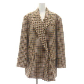 【中古】ヴェニット Venit GUNCLUB CHECK JACKET チェック ジャケット テーラード オーバーサイズ 38 ベージュ 茶 ブラウン /HK ■OS レディース 【ベクトル 古着】 240521