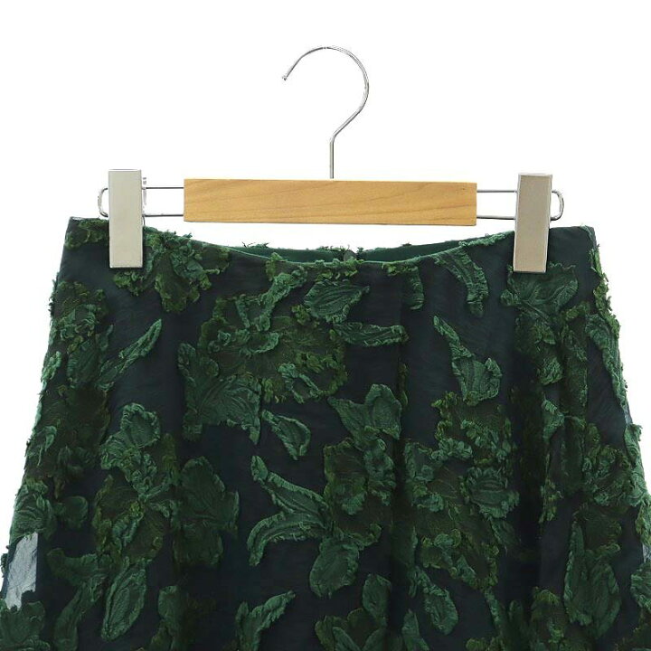 グリードインターナショナル フラワーシアー ジャガードスカート 