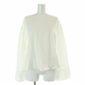 【中古】アルチザン ARTISAN ボートネック ポンチプルオーバー カットソー 長袖 ショート丈 9 M 白 ホワイト /AT ■OS レディース 【ベクトル 古着】 241128