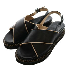 【中古】ルカ LUCA グロッシ Grossi 厚底クロスベルトサンダル 38 黒 ブラック H300S-US /SS ■OS レディース 【ベクトル 古着】 251021