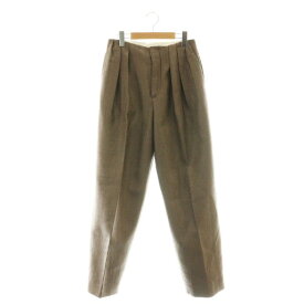【中古】フミカ ウチダ FUMIKA_UCHIDA RAFFIA 3 IN TUCK NO-BELT SLACKS テーパードパンツ タック 36 ブラウン /DF ■OS レディース 【ベクトル 古着】 260109