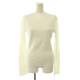 【中古】ブランディーメルビル Brandy Melville ボートネックリブロングスリーブTシャツ カットソー コットン 白 ホワイト /CX ■OS ■SH レディース 【ベクトル 古着】 260820