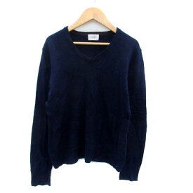 【中古】メンズビギ MEN'S BIGI ESSENTIAL GARMENT ニット カットソー Vネック 長袖 無地 ウール 3 紺 ネイビー /HO55 メンズ 【ベクトル 古着】 231026