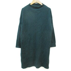 【中古】スピック&スパン Spick&Span ニットワンピース ひざ丈 長袖 ハイネック ウール 無地 F 緑 グリーン /FF19 レディース 【ベクトル 古着】 231108