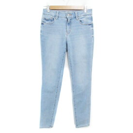 【中古】アズールバイマウジー AZUL by moussy デニムパンツ ジーンズ スキニーパンツ ロング丈 ストレッチ素材 M 水色 ライトブルー /FF29 レディース 【ベクトル 古着】 240502