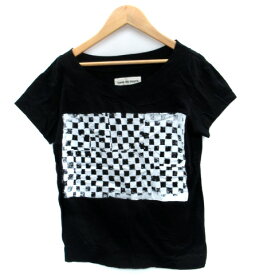 【中古】バナルシックビザール banal chic bizarre Tシャツ カットソー 半袖 ラウンドネック プリント 黒 ブラック 白 ホワイト /SM30 メンズ 【ベクトル 古着】 250318