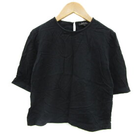 【中古】アーペーセー A.P.C. Tシャツ カットソー 半袖 ラウンドネック 無地 M 黒 ブラック /YS35 レディース 【ベクトル 古着】 250418