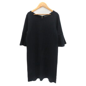 【中古】スピック&スパン Spick&Span ワンピース ミモレ丈 七分袖 ウール 紺 ネイビー /YK36 レディース 【ベクトル 古着】 250613