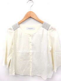 【中古】B&Y ユナイテッドアローズ BEAUTY&YOUTH ビューティー&ユース シャツ ブラウス 丸首 七分袖 綿 アイボリー 白 /FT12 レディース 【ベクトル 古着】 200220 ブランド古着ベクトルプレミアム店