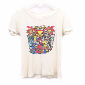 【中古】バンダイ BANDAI 子供服 Tシャツ カットソー ボートネック 半袖 コットン 綿 プリント 炎神戦隊ゴーオンジャー 110 アイボリー /HT13 キッズ 【ベクトル 古着】 210916