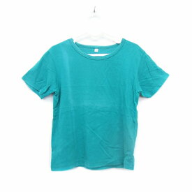 【中古】無印良品 良品計画 子供服 Tシャツ カットソー ボートネック 半袖 コットン 綿 無地 シンプル 110 グリーン 緑 /HT4 キッズ 【ベクトル 古着】 210916