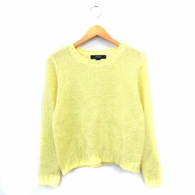 【中古】フォーエバー21 FOREVER21 ニット セーター 長袖 丸首 無地 シンプル M イエロー 黄 /KT12 レディース 【ベクトル 古着】 211030