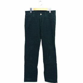 【中古】ビームスボーイ BEAMS BOY コーデュロイ ストレート パンツ 無地 フルレングス コットン 綿 29 グリーン 緑 /FT30 レディース 【ベクトル 古着】 220114