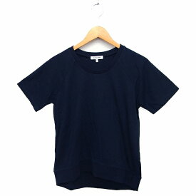 【中古】グローバルワーク GLOBAL WORK カットソー Tシャツ 半袖 丸首 無地 コットン 綿 L ネイビー 紺 /FT4 レディース 【ベクトル 古着】 220420