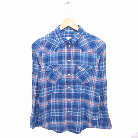 【中古】アメリカンイーグルアウトフィッターズ AMERICAN EAGLE OUTFITTERS シャツ ブラウス チェック 薄手 長袖 S ブルー 青 /TT25 レディース 【ベクトル 古着】 220723