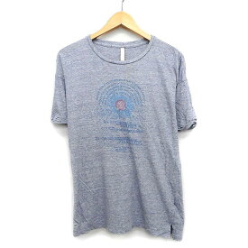 【中古】アンタイトル UNTITLED Tシャツ カットソー 総柄 プリント 切替リブ ロールアップ 半袖 丸首 綿混 2 グレー 灰 /HT9 メンズ 【ベクトル 古着】 230602