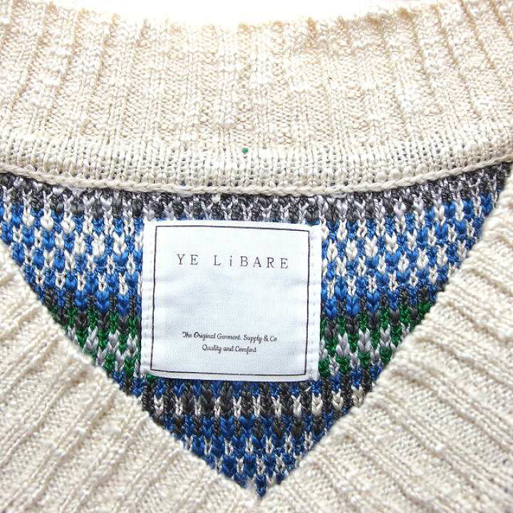 楽天市場】【中古】YE LiBARE ニット ベスト Vネック リブ ボーダー 