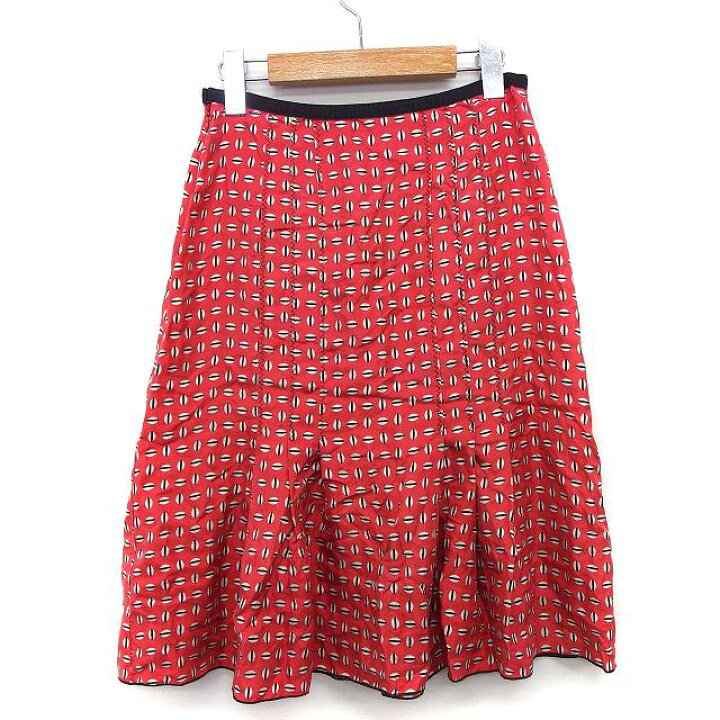 楽天市場】【中古】ポールカ PAULE KA フレア スカート 膝下 総柄  