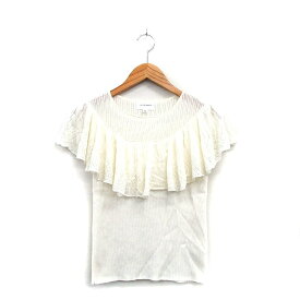 【中古】ジルスチュアート JILL STUART ニット セーター 半袖 コットン シンプル F アイボリー 白 /KT9 レディース 【ベクトル 古着】 240301