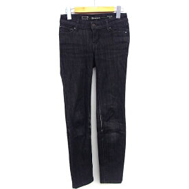 【中古】リーバイス Levi's ジーンズ デニム パンツ ローライズ スキニー シンプル 綿混 W23 L32 ブラック 黒 /HT22 レディース 【ベクトル 古着】 240506