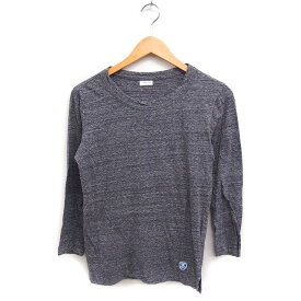 【中古】オーチバル ORCIVAL オーシバル コットン 綿 7分袖 Tシャツ カットソー 丸首 霜降り柄 1 チャコールグレー /FT42 レディース 【ベクトル 古着】 250612