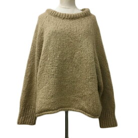 【中古】ザラ ZARA KNIT セーター ニット プルオーバー ボートネック モヘヤ混 無地 長袖 USA M ベージュ 茶 ブラウン レディース 【ベクトル 古着】 231207