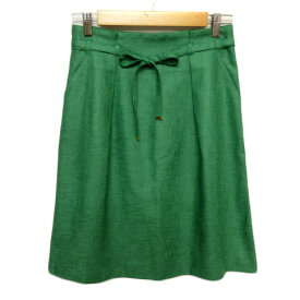 【中古】ロペ ROPE スカート フレア リボン タック 9 緑 グリーン レディース 【ベクトル 古着】 211225