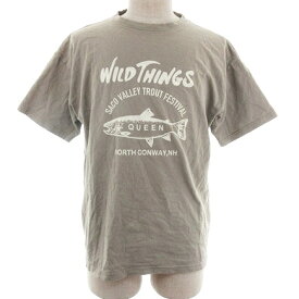 【中古】フリークスストア FREAKS STORE ワイルドシングス wild things Tシャツ カットソー 半袖 クルーネック 薄手 コットン プリント F グレージュ トップス /BT レディース 【ベクトル 古着】 240220