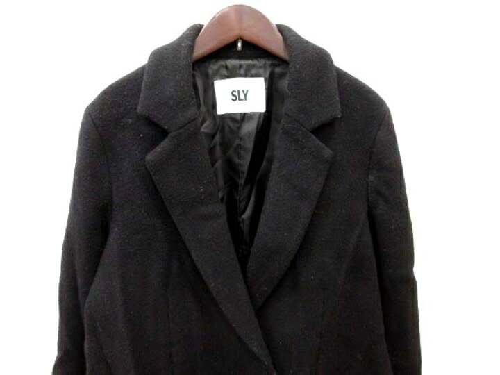 中古 スライ Sly コート チェスター 無地 1 黒 ブラック Mo レディース 最大53 オフ