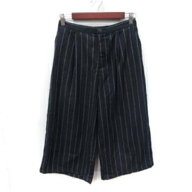 【中古】アメリカンラグシー AMERICAN RAG CIE ガウチョパンツ ストライプ F 紺 ネイビー /YI レディース 【ベクトル 古着】 210406