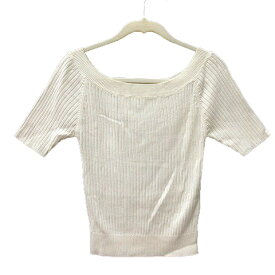 【中古】ジルスチュアート JILL STUART ニット カットソー 半袖 リブ M 白 アイボリー /MN レディース 【ベクトル 古着】 230817