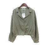 【中古】未使用品 オリーブデオリーブ OLIVE des OLIVE ブラウス 総柄 長袖 M 緑 グリーン /MN レディース 【ベクトル 古着】 230731