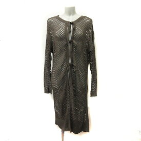 【中古】ショコラフィネローブ chocol raffine robe ロングカーディガン ニット 長袖 透かし編み F 茶 ブラウン /YI ■MO レディース 【ベクトル 古着】 230822