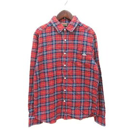 【中古】クイックシルバー QUIKSILVER ネルシャツ 長袖 チェック M 赤 レッド /CT メンズ 【ベクトル 古着】 231006