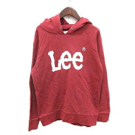 【中古】リー LEE パーカー プルオーバー スウェット 長袖 ロゴプリント L 赤 レッド /CT レディース 【ベクトル 古着】 231114