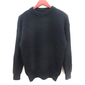 【中古】ザラ ZARA ニットセーター クルーネック 長袖 M 紺 ネイビー /AU レディース 【ベクトル 古着】 231125