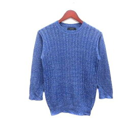 【中古】レイジブルー RAGEBLUE ニット カットソー 七分袖 麻混 リネン混 M 青 ブルー /YK ■MO メンズ 【ベクトル 古着】 240310