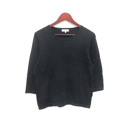 【中古】ピエールカルダン Pierre Cardin ニット カットソー 七分袖 42 黒 ブラック /YK ■MO レディース 【ベクトル 古着】 240323