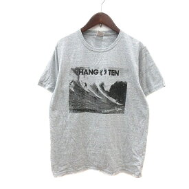 【中古】ハンテン HANG TEN HANGTEN カットソー Tシャツ クルーネック 総柄 半袖 M グレー /MN メンズ 【ベクトル 古着】 240415