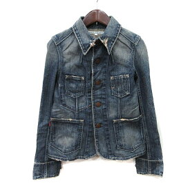 【中古】リーバイス レディースタイル LEVI'S LADY STYLE ジャケット デニム Gジャン ジージャン ダメージ加工 S 紺 ネイビー /YI レディース 【ベクトル 古着】 240508